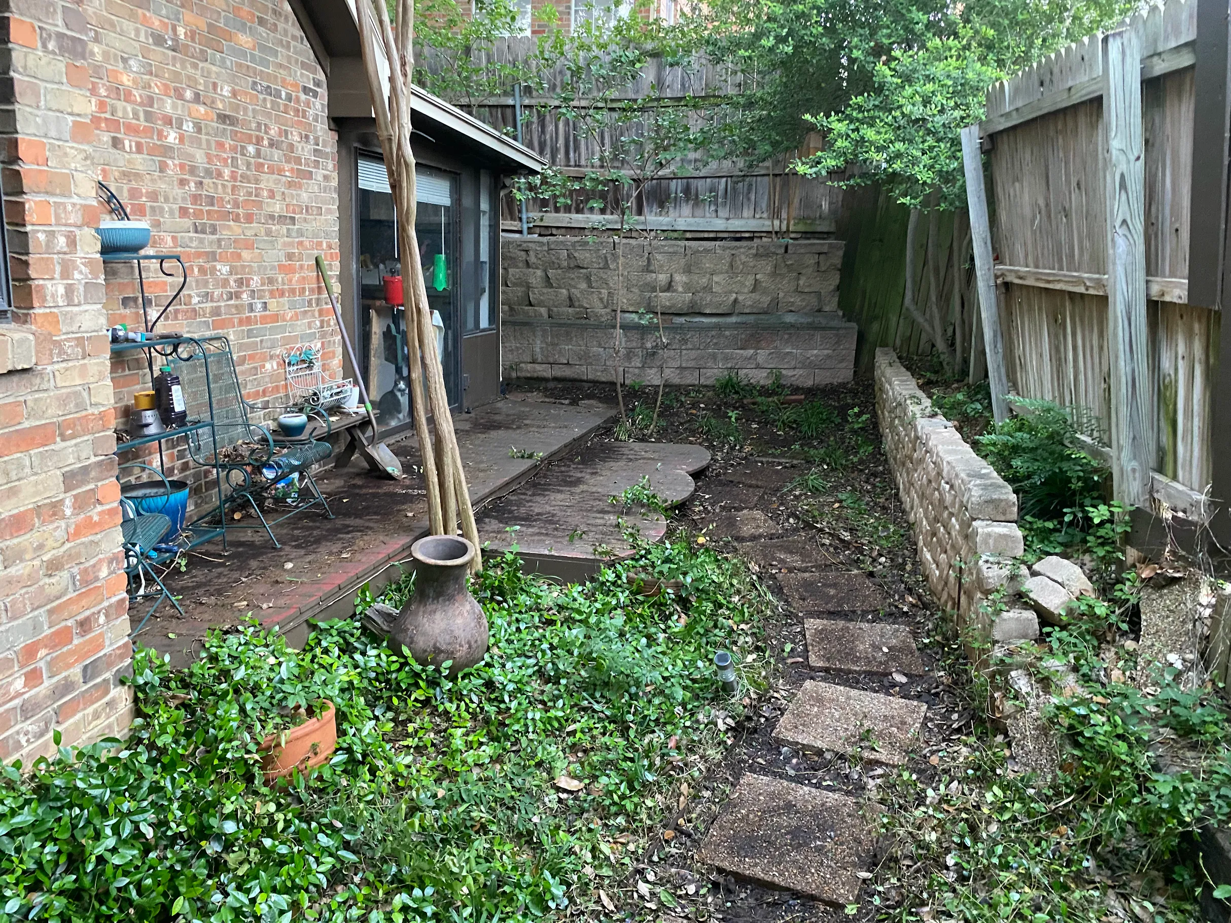 Backyard before transformation